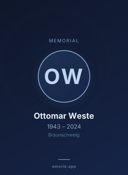 Memorial portrait of Ottomar Weste