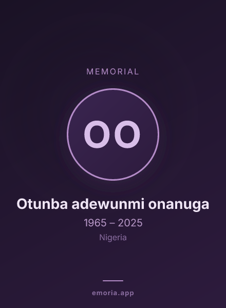 Memorial portrait of Otunba adewunmi onanuga