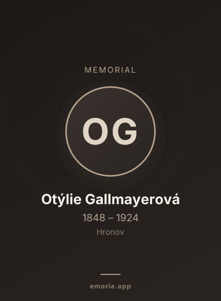 Memorial portrait of Otýlie Gallmayerová