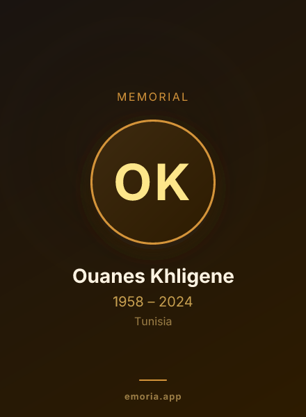 Memorial portrait of Ouanes Khligene