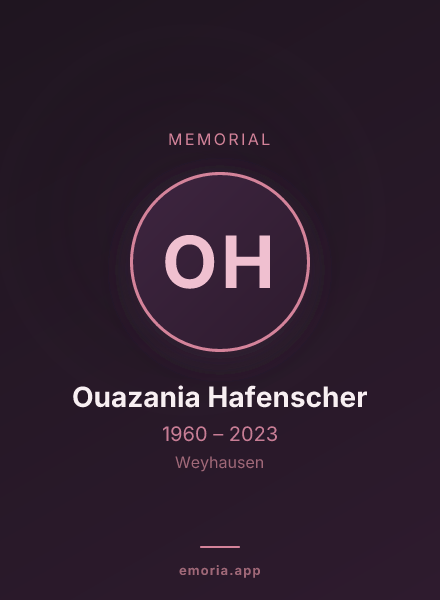 Memorial portrait of Ouazania Hafenscher