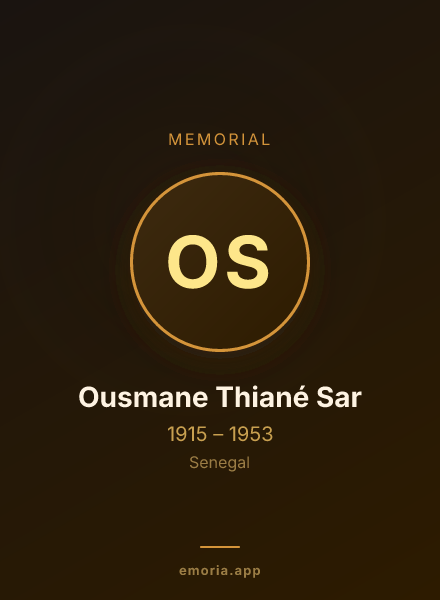 Memorial portrait of Ousmane Thiané Sar