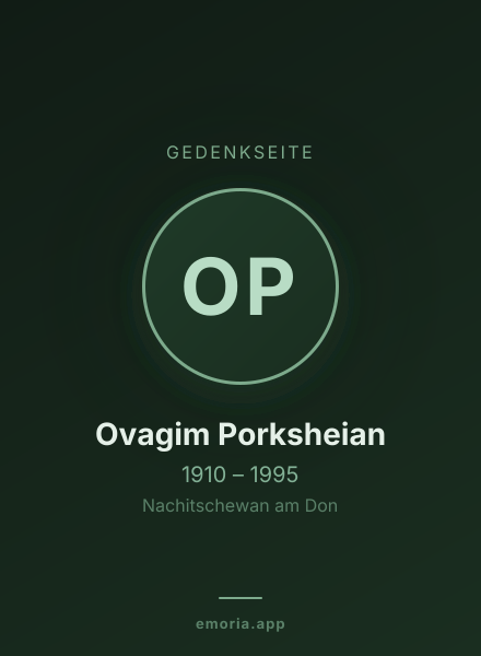 Gedenkportrait von Ovagim Porksheian
