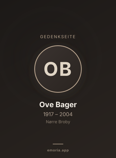 Gedenkportrait von Ove Bager