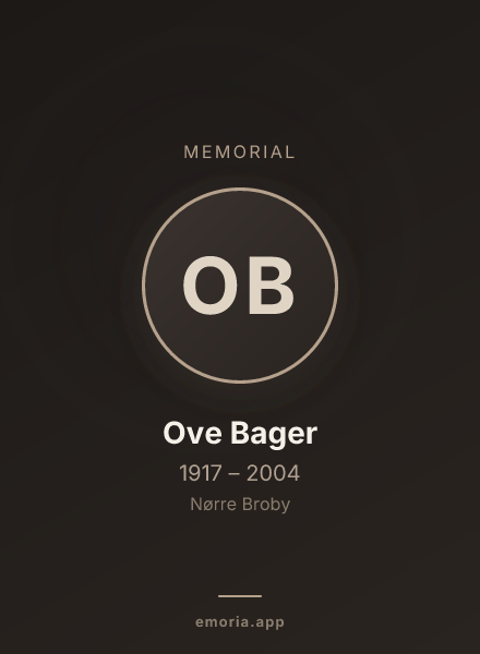 Memorial portrait of Ove Bager