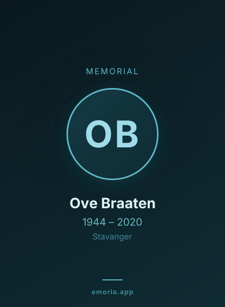 Memorial portrait of Ove Braaten