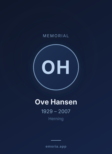 Memorial portrait of Ove Hansen