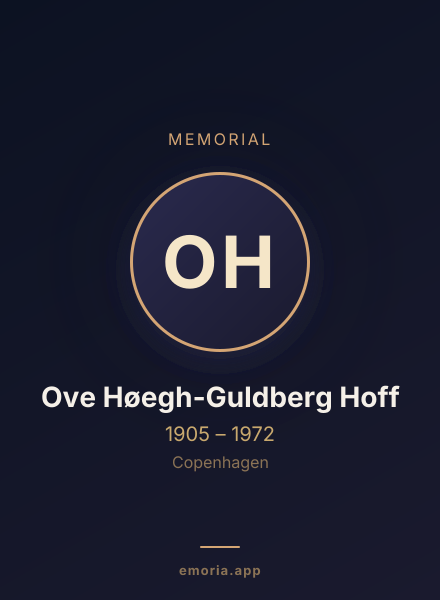 Memorial portrait of Ove Høegh-Guldberg Hoff