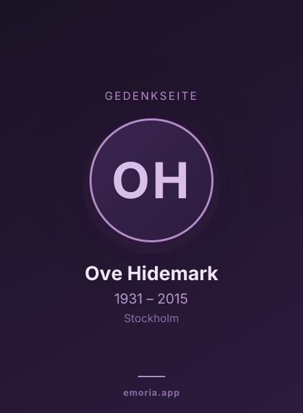 Gedenkportrait von Ove Hidemark