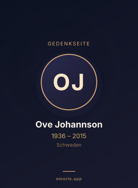 Gedenkportrait von Ove Johannson