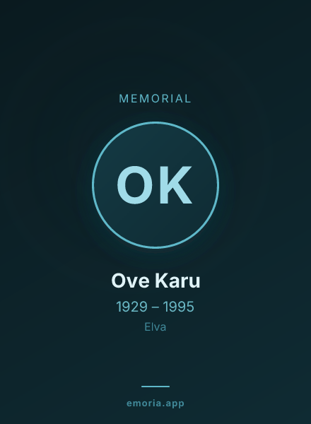 Memorial portrait of Ove Karu