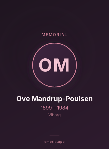 Memorial portrait of Ove Mandrup-Poulsen