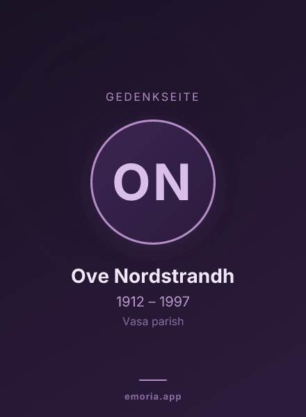 Gedenkportrait von Ove Nordstrandh