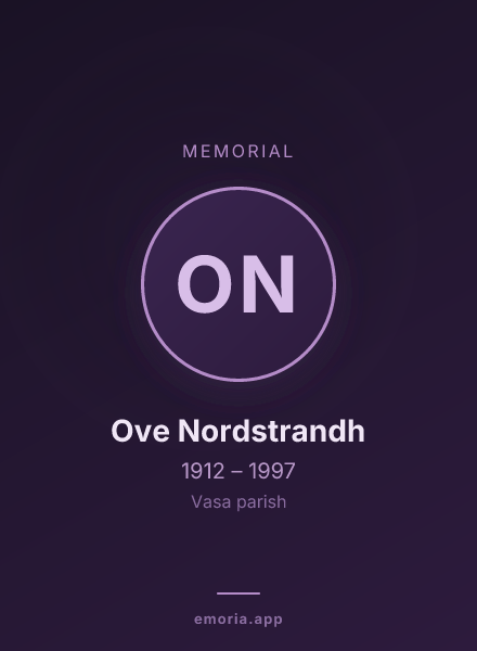 Memorial portrait of Ove Nordstrandh