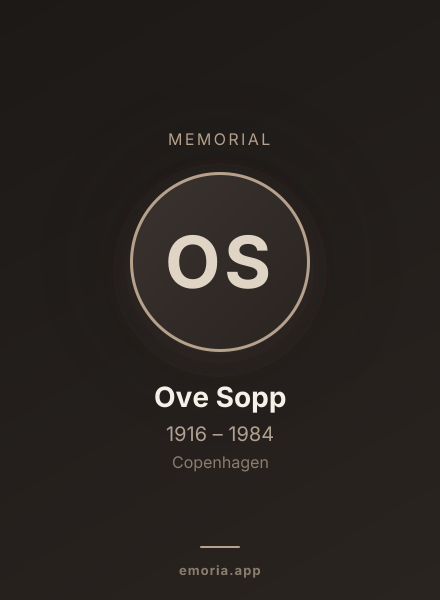 Memorial portrait of Ove Sopp