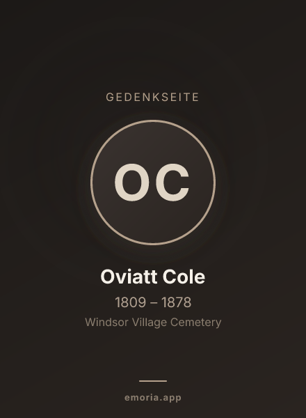 Gedenkportrait von Oviatt Cole