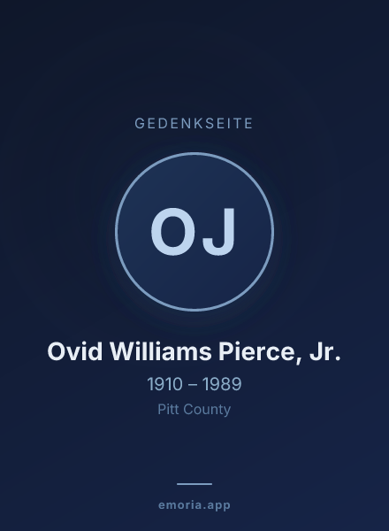 Gedenkportrait von Ovid Williams Pierce, Jr.