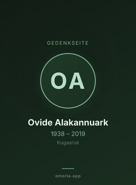 Gedenkportrait von Ovide Alakannuark