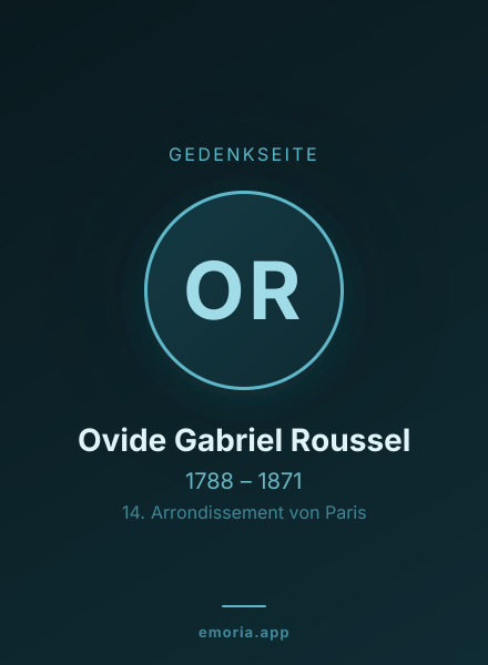 Gedenkportrait von Ovide Gabriel Roussel