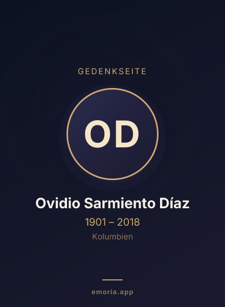 Gedenkportrait von Ovidio Sarmiento Díaz
