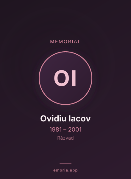 Memorial portrait of Ovidiu Iacov