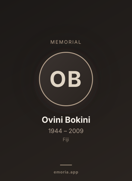 Memorial portrait of Ovini Bokini