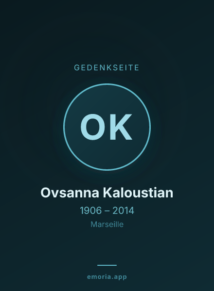 Gedenkportrait von Ovsanna Kaloustian