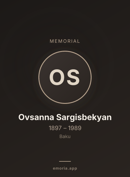 Memorial portrait of Ovsanna Sargisbekyan