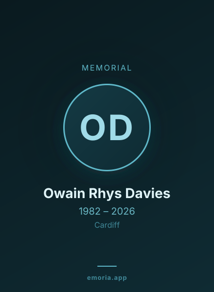 Memorial portrait of Owain Rhys Davies