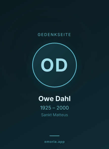Gedenkportrait von Owe Dahl