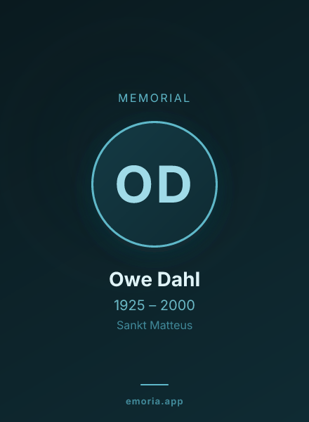 Memorial portrait of Owe Dahl