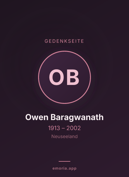 Gedenkportrait von Owen Baragwanath