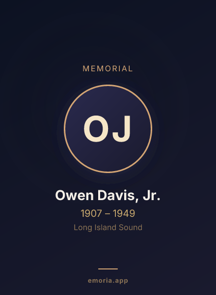 Memorial portrait of Owen Davis, Jr.