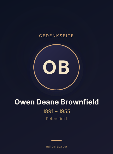 Gedenkportrait von Owen Deane Brownfield