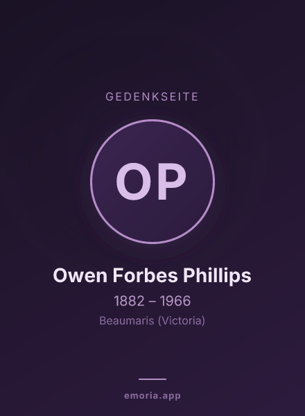 Gedenkportrait von Owen Forbes Phillips