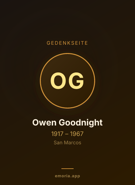 Gedenkportrait von Owen Goodnight
