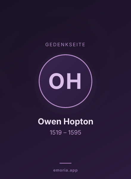 Gedenkportrait von Owen Hopton