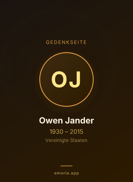 Gedenkportrait von Owen Jander