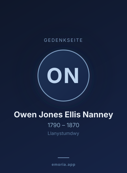 Gedenkportrait von Owen Jones Ellis Nanney