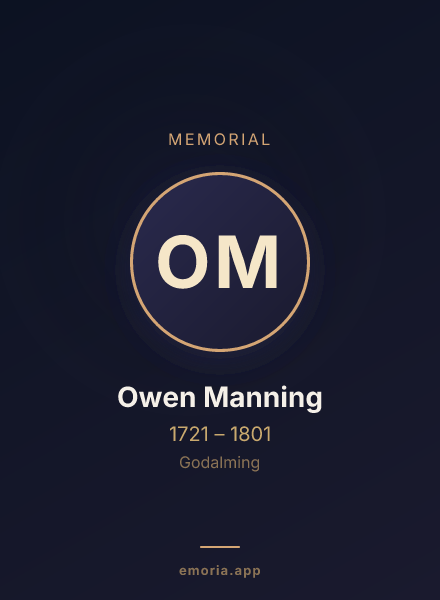 Memorial portrait of Owen Manning