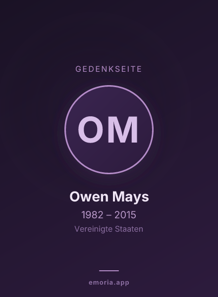 Gedenkportrait von Owen Mays