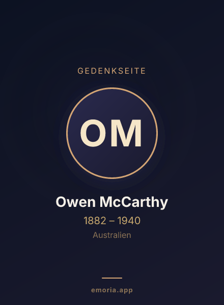 Gedenkportrait von Owen McCarthy