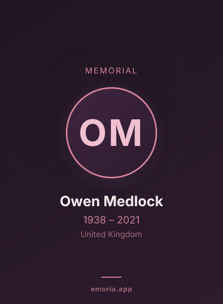 Memorial portrait of Owen Medlock