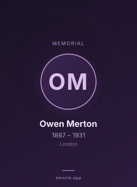 Memorial portrait of Owen Merton