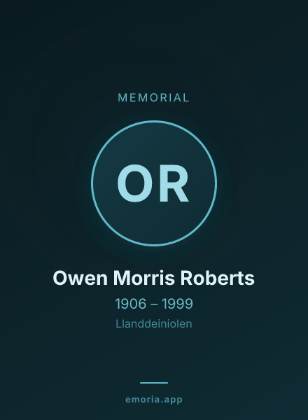 Memorial portrait of Owen Morris Roberts