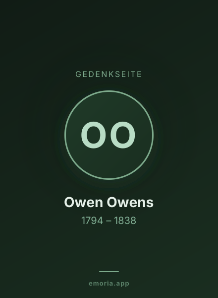 Gedenkportrait von Owen Owens
