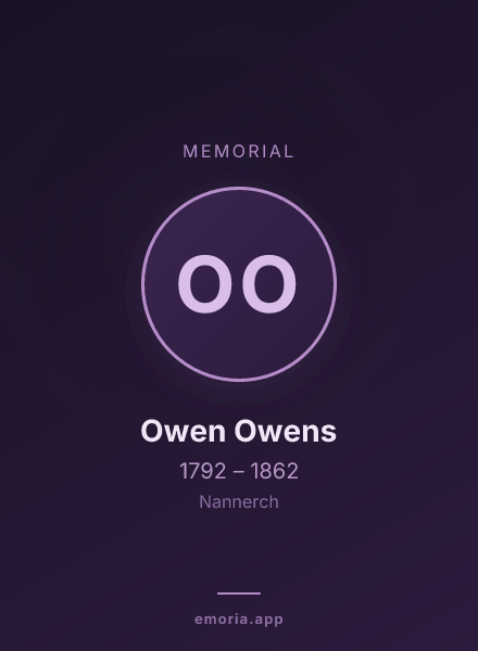 Memorial portrait of Owen Owens
