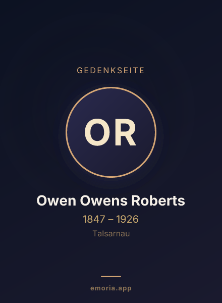 Gedenkportrait von Owen Owens Roberts