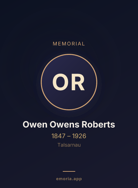 Memorial portrait of Owen Owens Roberts