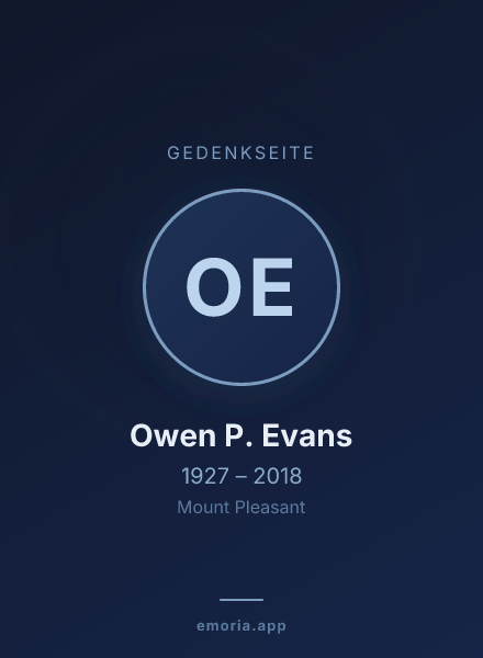 Gedenkportrait von Owen P. Evans